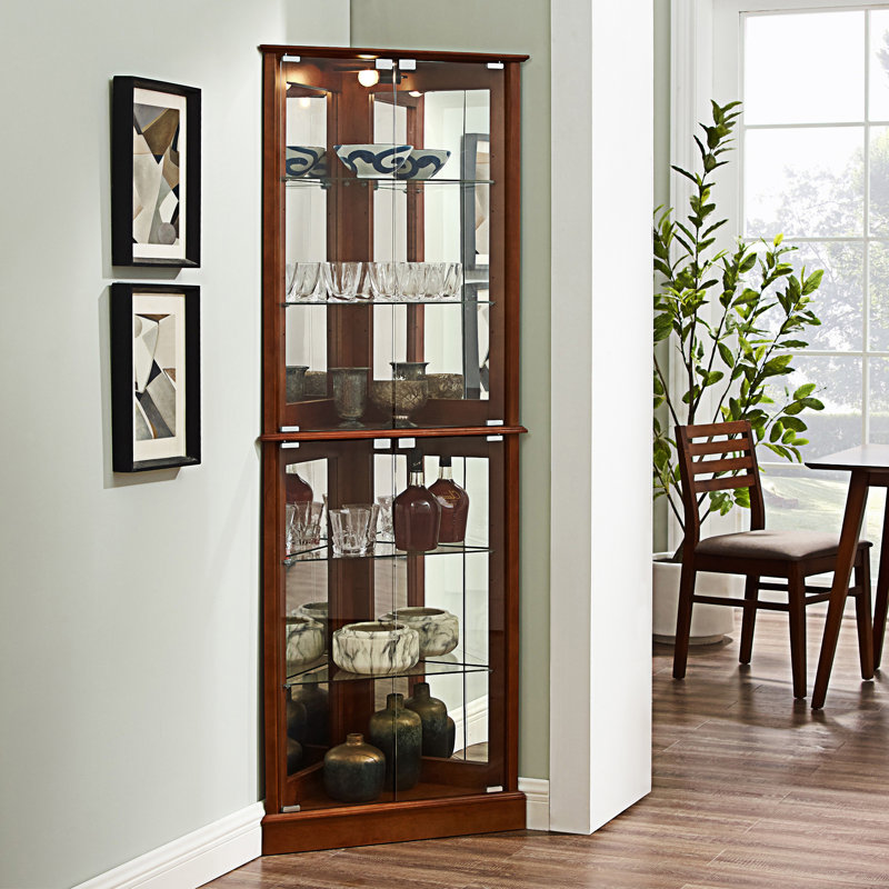 Tall corner curio cabinet hotsell